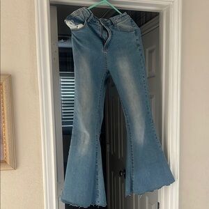Entro Blue Flare Wide Leg Jeans